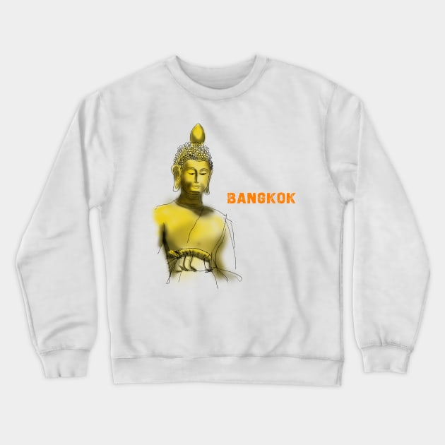 Giant Buddha Statue In Bangkok Crewneck Sweatshirt by PreeTee 